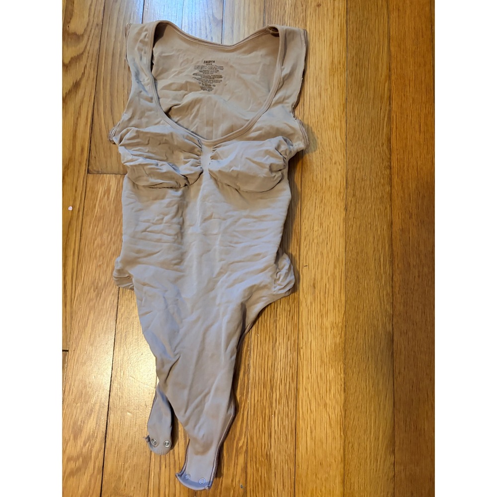 Skims Seamless Sculpt Bodysuit Brief Cut Clay Beige Size M Medium